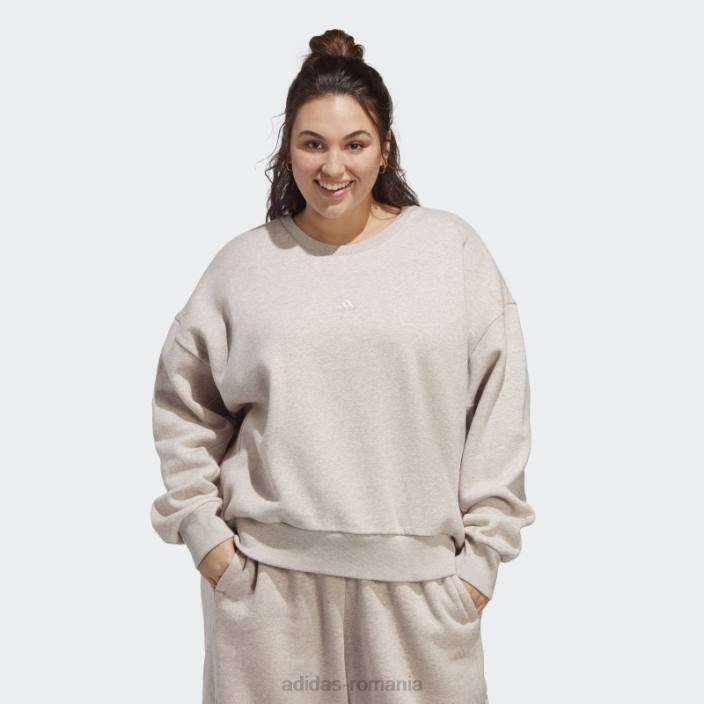 Adidas hanorac taupe mel all szn fleece (mărime plus) femei taupe mel 2JBN9880