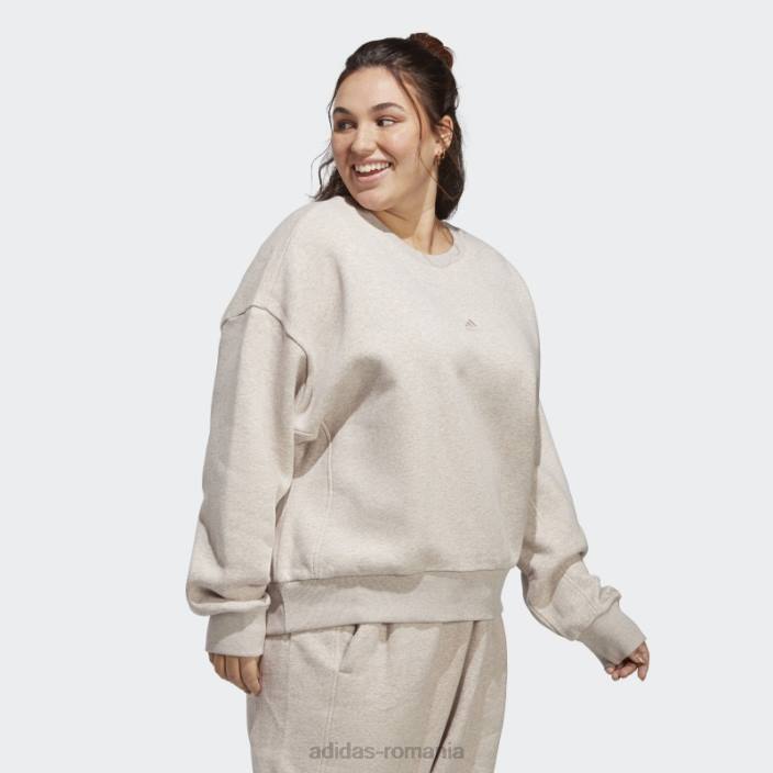 Adidas hanorac taupe mel all szn fleece (mărime plus) femei taupe mel 2JBN9880