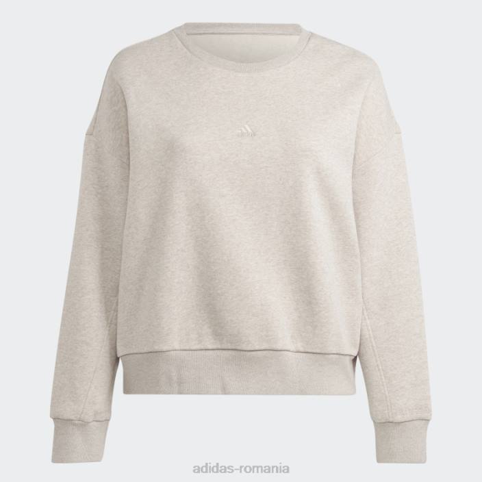 Adidas hanorac taupe mel all szn fleece (mărime plus) femei taupe mel 2JBN9880
