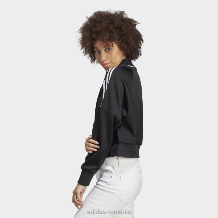 Adidas hanorac track alb moda femei alb negru 2JBN2460