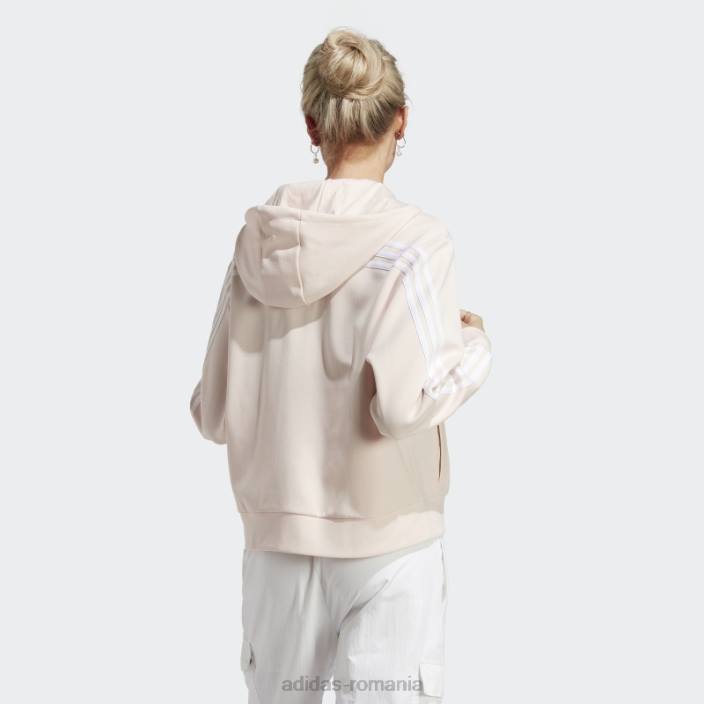 Adidas icoane viitoare 3 dungi cu fermoar cu glugă cuarț femei cuarţ 2JBN9133