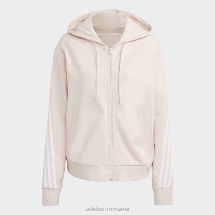 Adidas icoane viitoare 3 dungi cu fermoar cu glugă cuarț femei cuarţ 2JBN9133