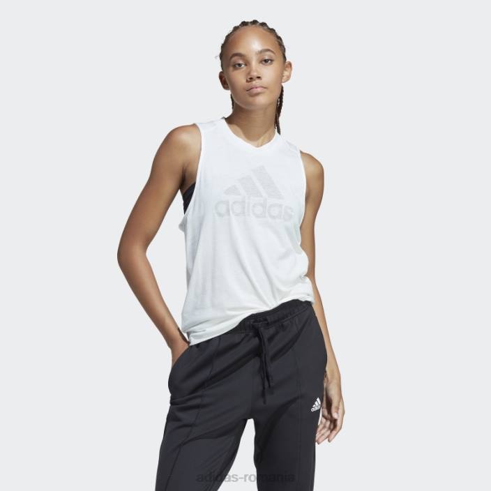 Adidas icoane viitoare câștigători 3.0 maiou alb melange femei alb melange/gri 2JBN9026