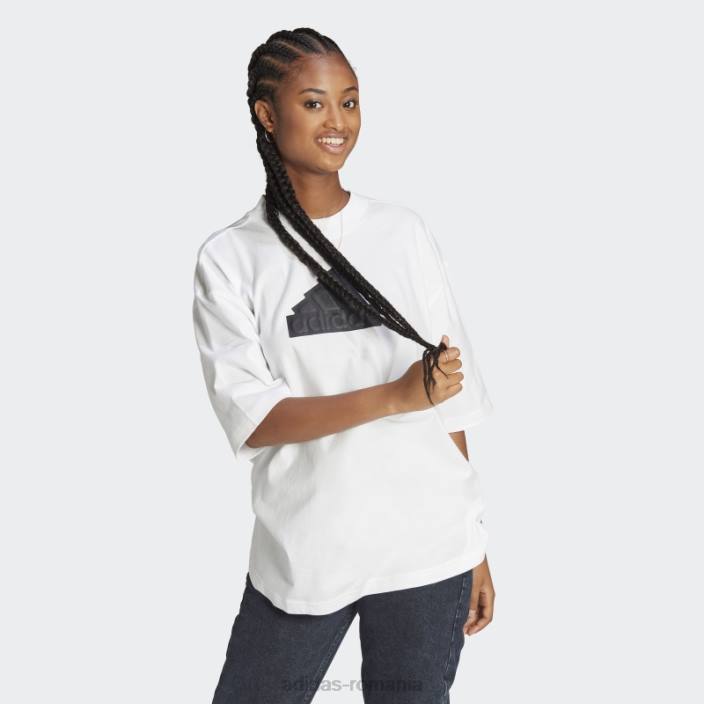 Adidas icoane viitoare insignă de sport iubit tricou alb femei alb 2JBN2665
