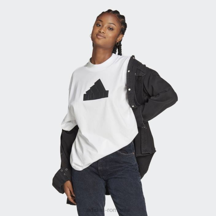 Adidas icoane viitoare insignă de sport iubit tricou alb femei alb 2JBN2665