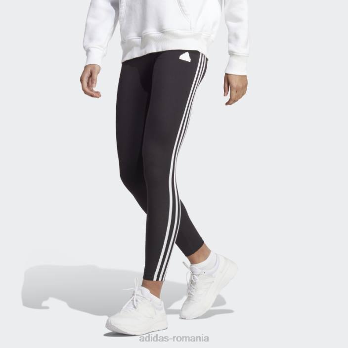 Adidas icoane viitoare jambiere cu 3 dungi negre femei negru 2JBN16514