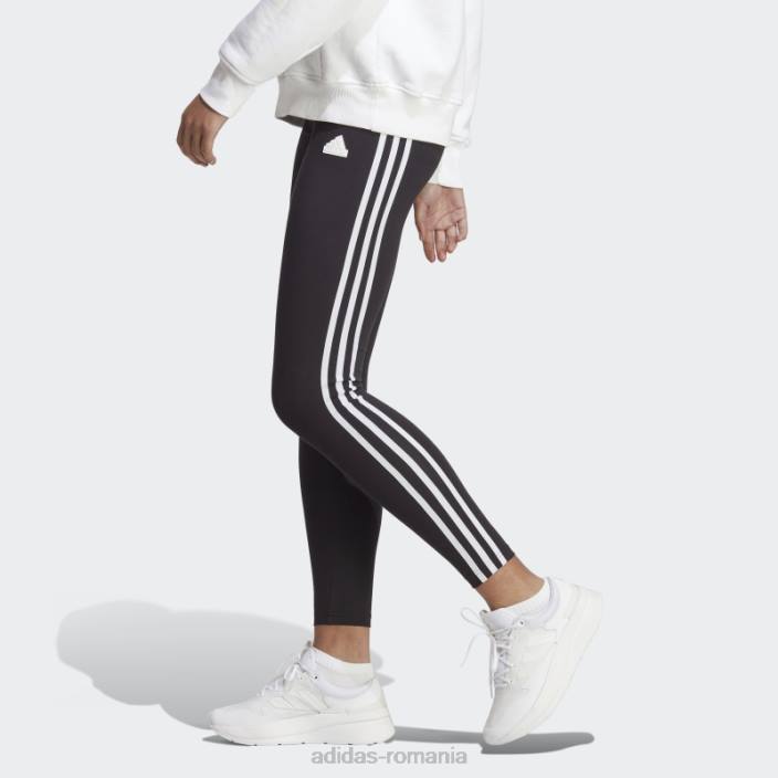Adidas icoane viitoare jambiere cu 3 dungi negre femei negru 2JBN16514