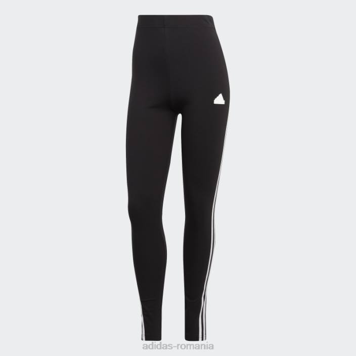 Adidas icoane viitoare jambiere cu 3 dungi negre femei negru 2JBN16514