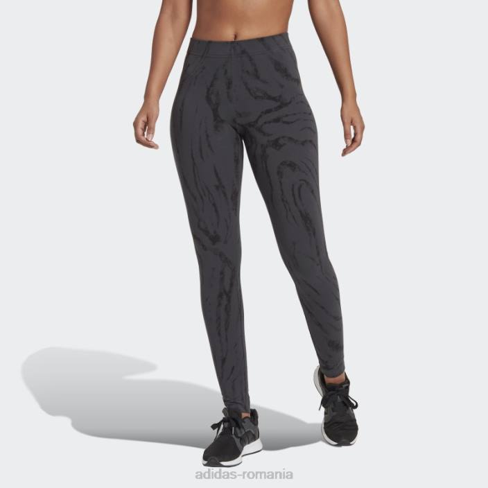 Adidas icoane viitoare jambiere cu imprimeu animal carbon femei carbon 2JBN17527