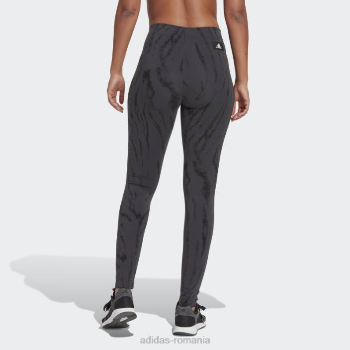 Adidas icoane viitoare jambiere cu imprimeu animal carbon femei carbon 2JBN17527