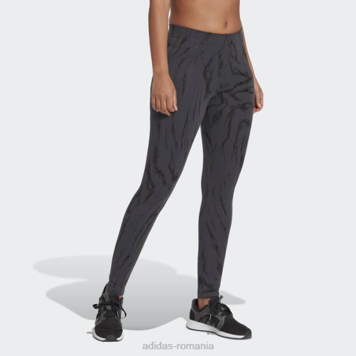 Adidas icoane viitoare jambiere cu imprimeu animal carbon femei carbon 2JBN17527