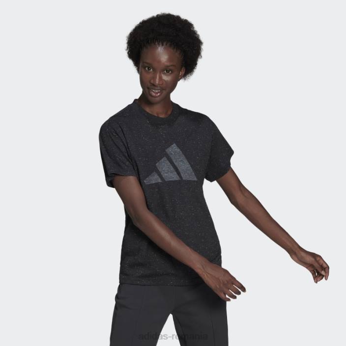 Adidas icoane viitoare winners 3.0 tee black melange fashion femei melange negru 2JBN10383