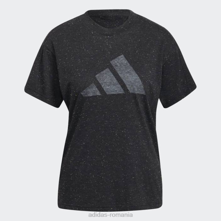 Adidas icoane viitoare winners 3.0 tee black melange fashion femei melange negru 2JBN10383