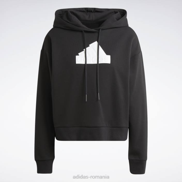 Adidas insignă neagră cu icoane viitoare ale hanoracului sport femei negru 2JBN16961