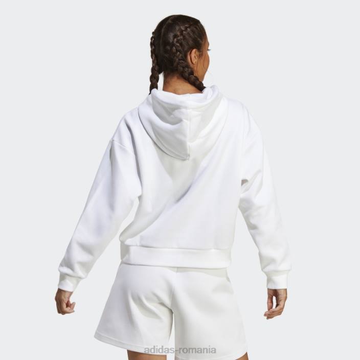 Adidas insigna albă de icoane viitoare ale modului hanorac sport femei alb 2JBN2403