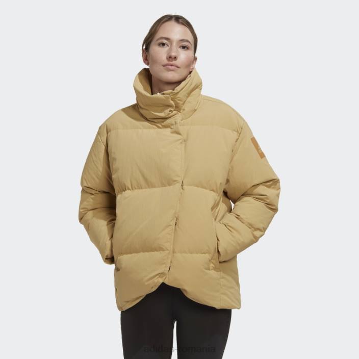 Adidas jachetă adidas big baffle bej auriu femei bej auriu 2JBN17181