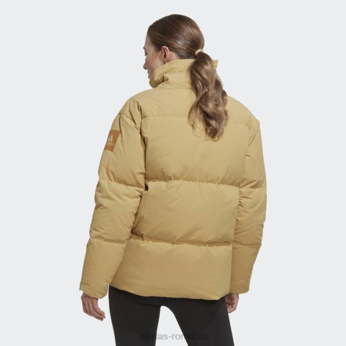 Adidas jachetă adidas big baffle bej auriu femei bej auriu 2JBN17181