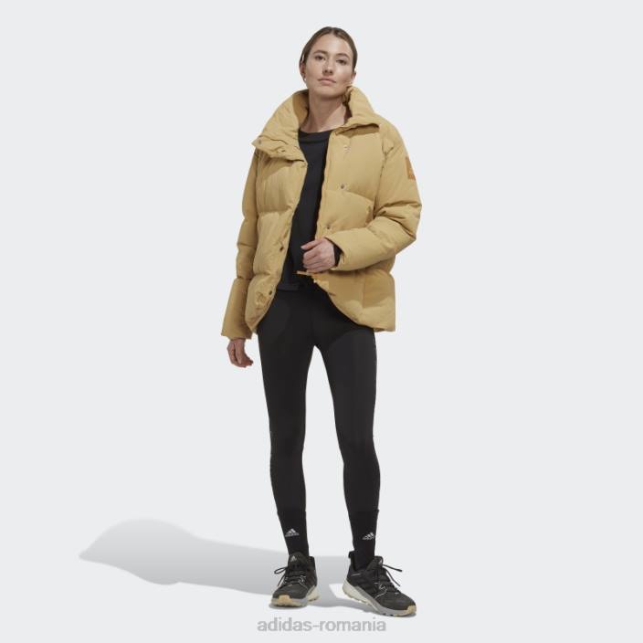 Adidas jachetă adidas big baffle bej auriu femei bej auriu 2JBN17181