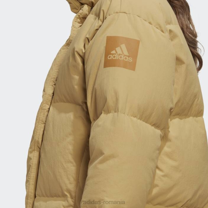 Adidas jachetă adidas big baffle bej auriu femei bej auriu 2JBN17181