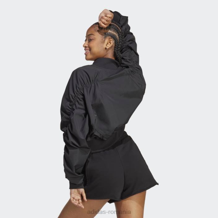 Adidas jachetă bomber colectiv power neagră femei negru 2JBN9607