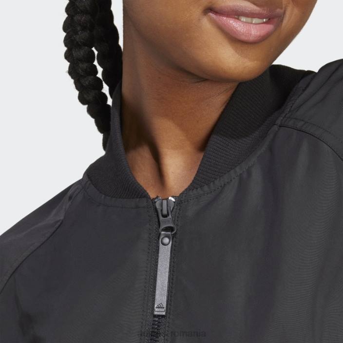 Adidas jachetă bomber colectiv power neagră femei negru 2JBN9607