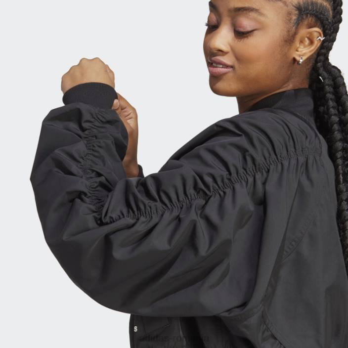 Adidas jachetă bomber colectiv power neagră femei negru 2JBN9607