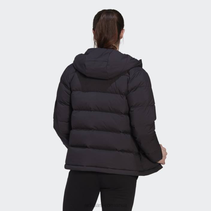 Adidas jachetă de puf cu glugă helionic fashion negru femei negru 2JBN10165