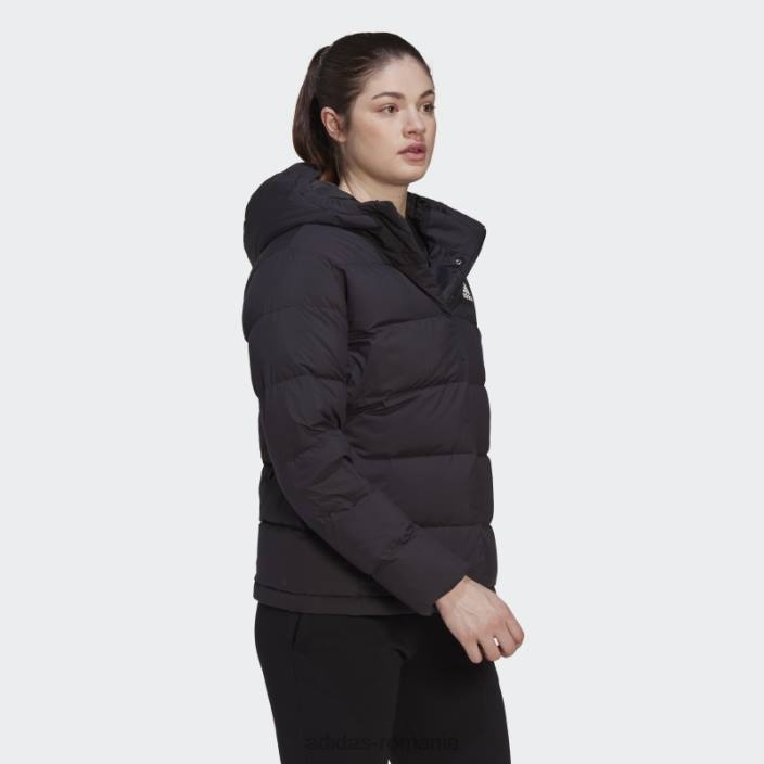 Adidas jachetă de puf cu glugă helionic fashion negru femei negru 2JBN10165
