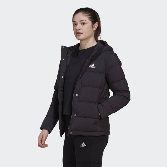 Adidas jachetă de puf cu glugă helionic neagră femei negru 2JBN16820