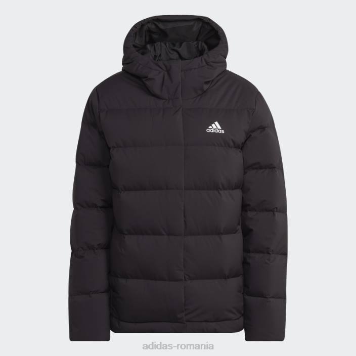 Adidas jachetă de puf cu glugă helionic neagră femei negru 2JBN16820