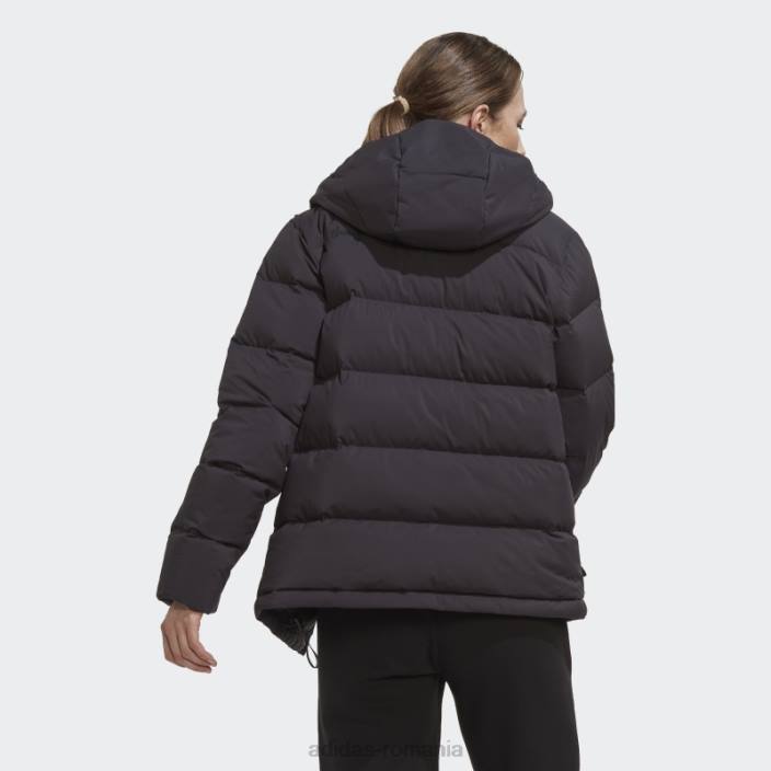 Adidas jachetă de puf cu glugă helionic neagră femei negru 2JBN17023