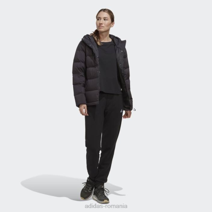 Adidas jachetă de puf cu glugă helionic neagră femei negru 2JBN17023