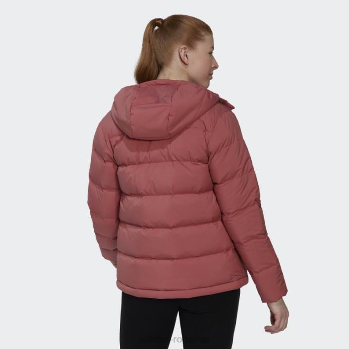 Adidas jachetă de puf cu glugă helionic roșie femei roșu 2JBN17089