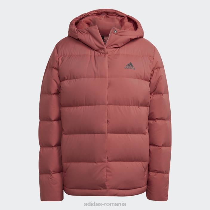 Adidas jachetă de puf cu glugă helionic roșie femei roșu 2JBN17089