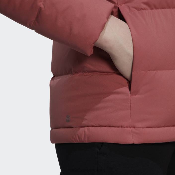 Adidas jachetă de puf cu glugă helionic roșie femei roșu 2JBN17089