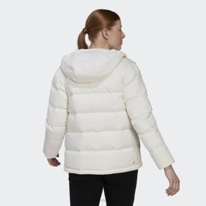 Adidas jachetă de puf helionic albă cu glugă femei alb 2JBN17206