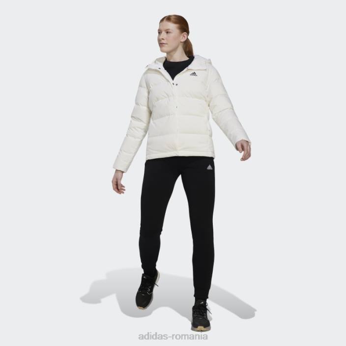 Adidas jachetă de puf helionic albă cu glugă femei alb 2JBN17206