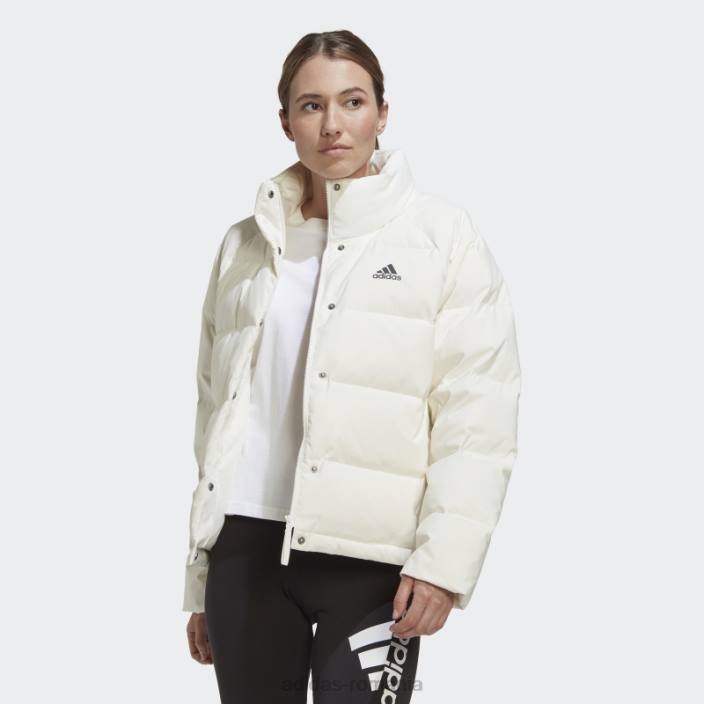 Adidas jachetă de puf relaxată helionic alb femei alb 2JBN16726