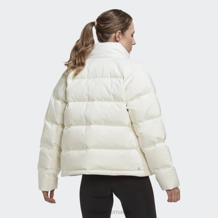 Adidas jachetă de puf relaxată helionic alb femei alb 2JBN16726
