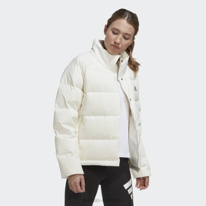 Adidas jachetă de puf relaxată helionic alb femei alb 2JBN16726