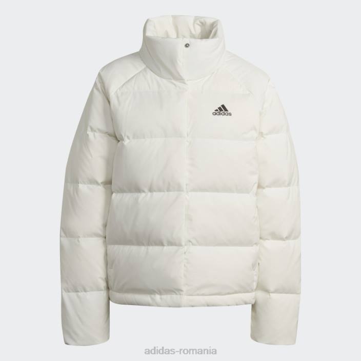 Adidas jachetă de puf relaxată helionic alb femei alb 2JBN16726