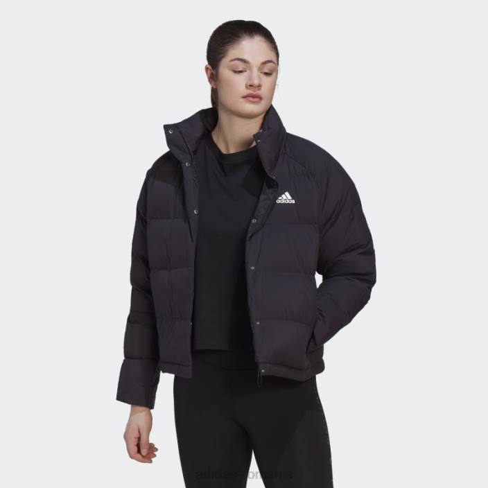 Adidas jachetă de puf relaxată helionic neagră femei negru 2JBN10190