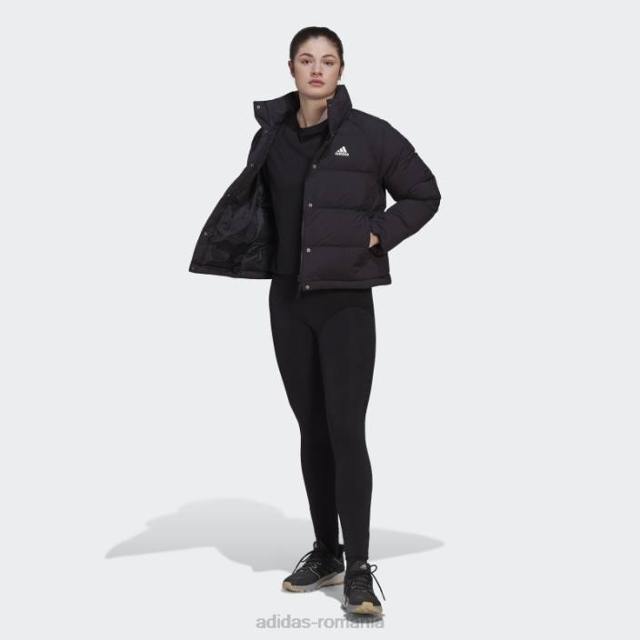 Adidas jachetă de puf relaxată helionic neagră femei negru 2JBN10190