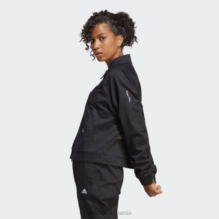 Adidas jachetă de sport cu grafică inspirată de cristale vindecătoare negru adidas femei alb negru 2JBN8970