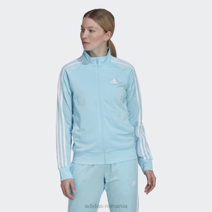 Adidas jachetă de sport subțire, cu 3 dungi, pentru încălzire primegreen essentials femei albastru alb 2JBN10649