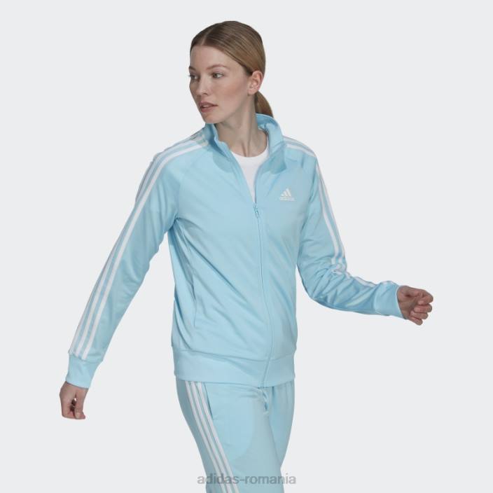 Adidas jachetă de sport subțire, cu 3 dungi, pentru încălzire primegreen essentials femei albastru alb 2JBN10649