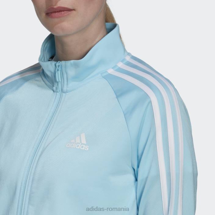 Adidas jachetă de sport subțire, cu 3 dungi, pentru încălzire primegreen essentials femei albastru alb 2JBN10649
