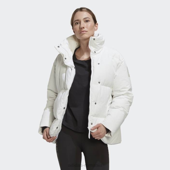 Adidas jachetă mare cu puf alb femei alb 2JBN17114