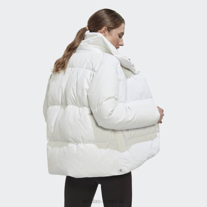 Adidas jachetă mare cu puf alb femei alb 2JBN17114