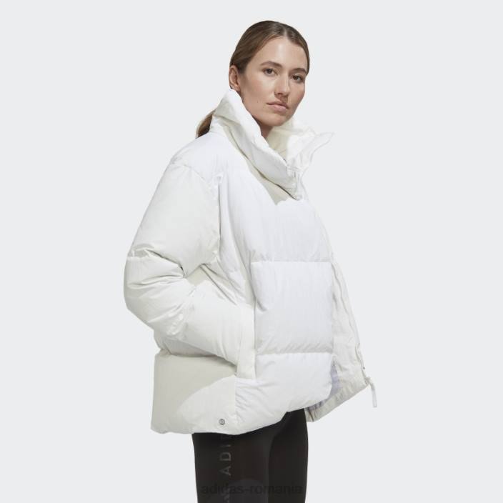 Adidas jachetă mare cu puf alb femei alb 2JBN17114